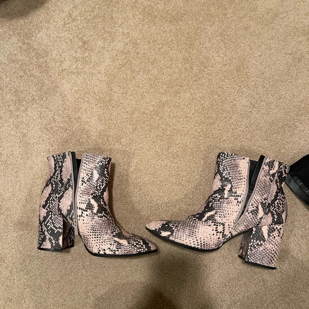 Torrid Pink and Black Snake Print Ankle Boots - Picture 1 of 3
